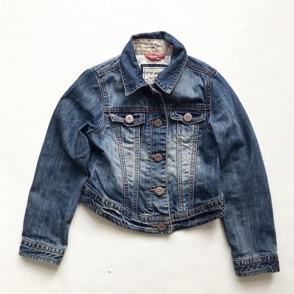 NEXT medium wash denim jacket EUC  5-6Y
